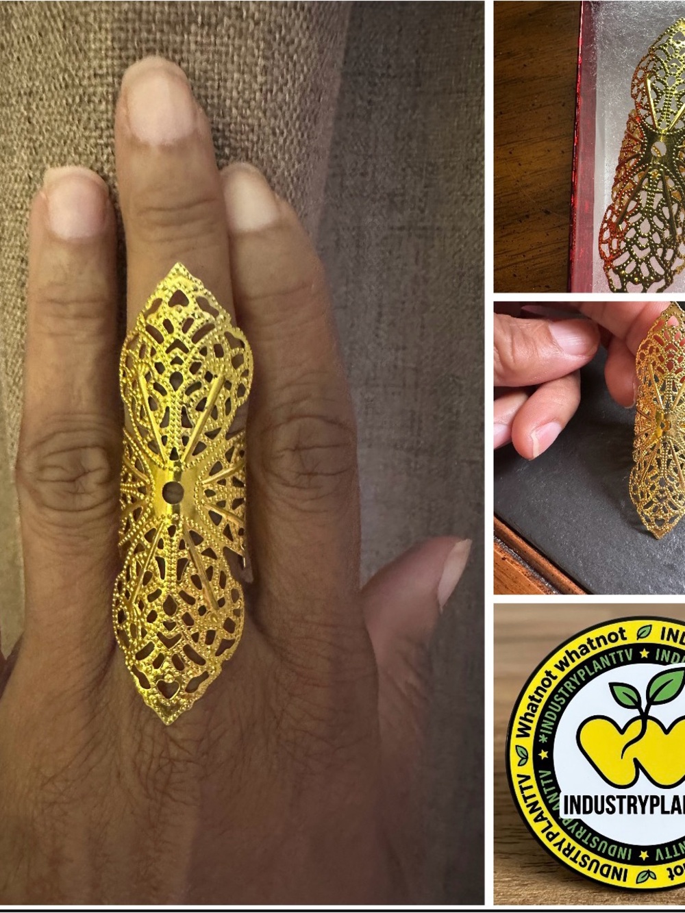 Vintage Gilded Filigree Full-Finger Armor Knuckle Ring 👑✨ by Industry Plant